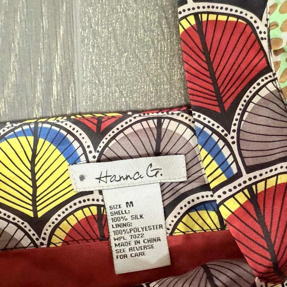 Hanna G Silk Blend Mini Dress Hippie Boho Medium - Image 3 of 4