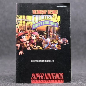Donkey Kong Country 2 Diddys Quest (SNES) Manual Only - Authentic Good Condition