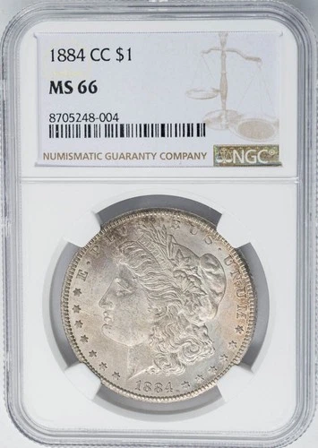 1884-CC Morgan Silver Dollar $ MS66 NGC 950853-5