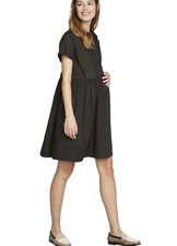 HATCH Maternity Women's THE THEA DRESS Black Poplin Size 2 /Medium