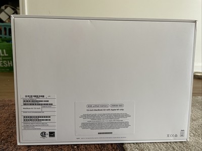 EMPTY Box Only Apple MacBook Air 13'' M1 chip Model A2337 Silver 256GB Stickers