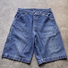 Vintage 90's Faded Glory 30  Waist Size Denim Carpenter Shorts Jorts Dark