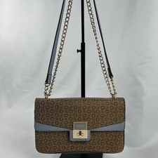 GUESS Y2K Vintage Monogram Moonstone Brown BlueShoulder Bag Handbag Purse
