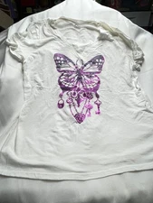 Lot 4108- Woman's JUST MY SIZE white Butterfly Tee- Size 2X