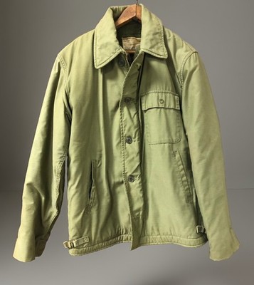 USN Navy A-2 Cold Weather Permeable Deck Jacket OD Green Sz Medium