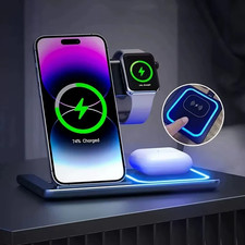 3 in 1 Fast Wireless Charger Stand for iPhone Apple Watch AirPods Foldable