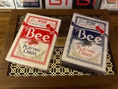 Limited Bee X Cherry Pair Playing Cards Red & Blue Cambric Finish Sealed    