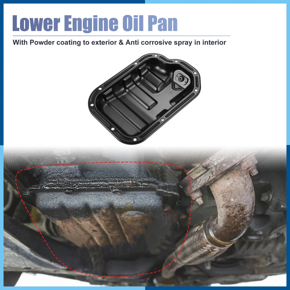 Substituição da bandeja de óleo do motor nº 11110AL810 compatível com Infiniti FX35 2003-2008 preto - Imagem 3 de 4