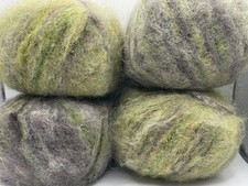 LOT of 4 Kid Mohair Alpaca Color 78229 Ice Yarn 4x295y 1,180yd Green Grey Yellow