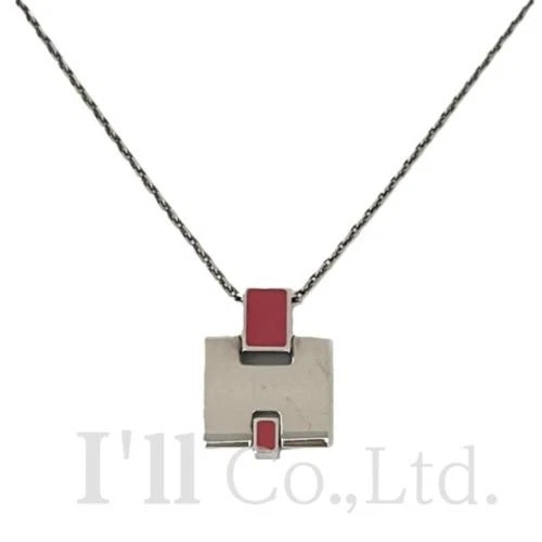 HERMÈS Collana Hermes Eileen usata H146201 metallo smalto argento lamponi marca Jewelr