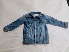 Boys Denim Button Down Jacket in Classic Blue Size 4-5 Yrs