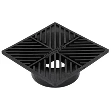 6 In. Plastic Square Drainage Grate in Black