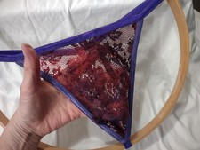 Men's G String Thong BRAZILIAN See Through Sheer MADE in USA GRAPE LACE #145