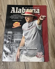 2007 Nick Saban First Game Program Alabama Western Carolina Debut Crimson Tide