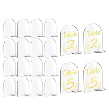 20Piece Blank Acrylic Numbers Signs with Stand 6X4 Inch Wedding Reception8965