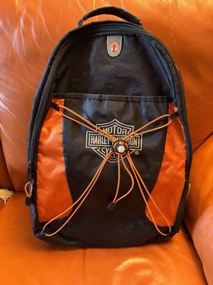 Harley Davidson Backpack Rucksack Schwarz-Orange Motorrad schw.Netz