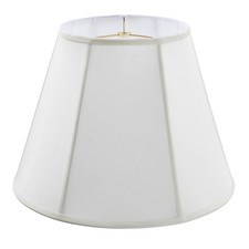 30087,Handsewn Bell Traditional Spider Lamp Shade,Off-White Faux Silk Fabric,...
