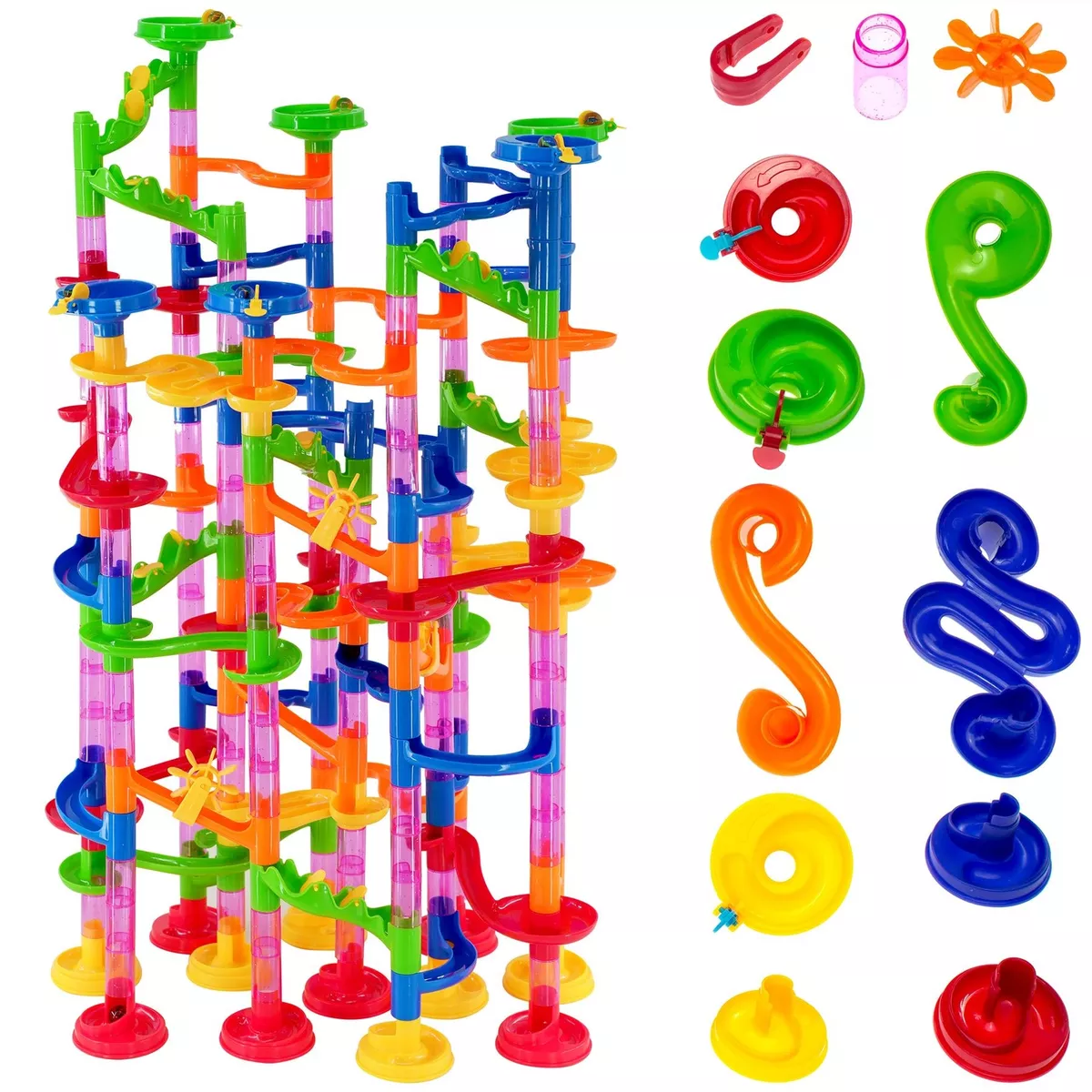 Marble Run Race Game Maze Set Construction 219 Pcs Building Blocks Track  Kid Toy