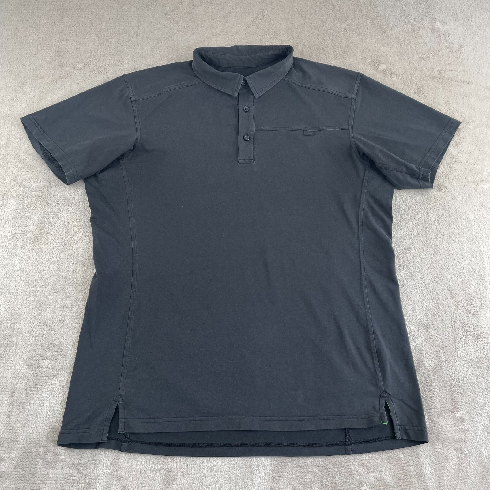 ARC'TERYX Arcteryx CAPTIVE Polo Uomo Large Nera SS Performance Elasticizzata Escursionismo Golf