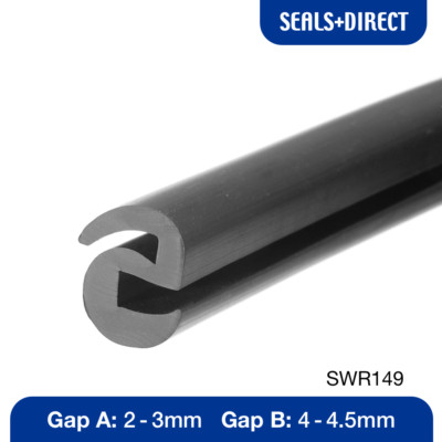 S-förmige Fenster Gummidichtung SWR149 - Glas 4-4,5 mm, Panel 2-3 mm Boot Auto Wohnwagen