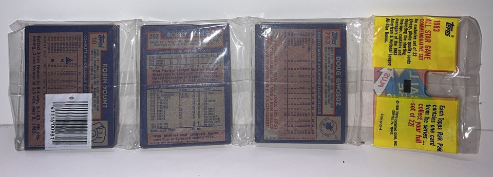 1984 TOPPS RACK PACK Unopened Jim Rice Robin Yount | eBay