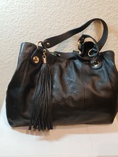 Nwot Rare Onna Ehrlich Black X Large Luxury Leather Tassel Tote Handbag $750