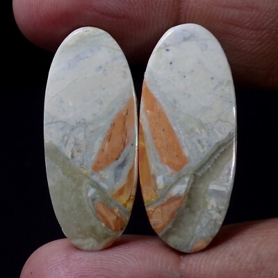 42.90 Ct Natural Maligano Jasper Cab Pair Earring Jewelry Supply Gemstone TXT-46