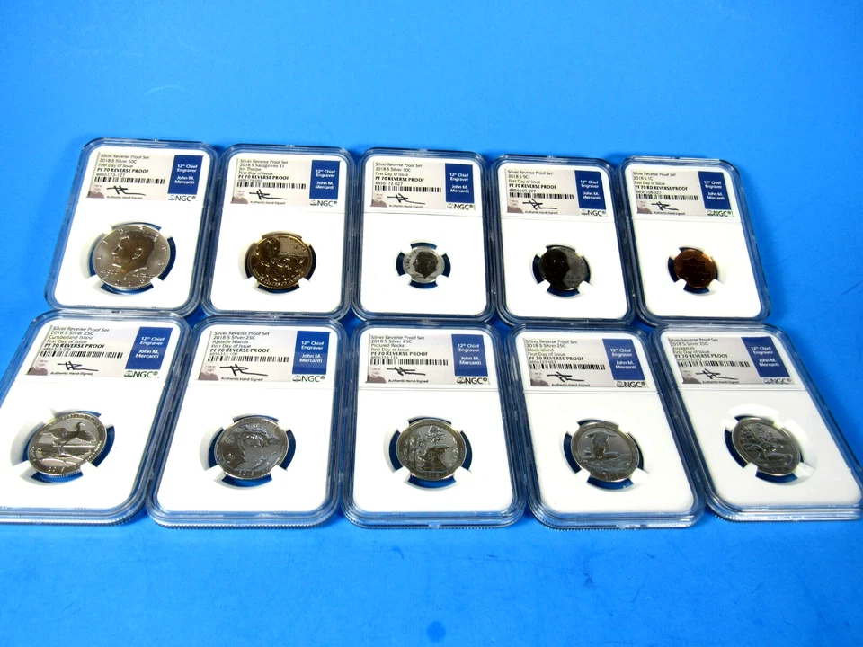 2018 S Silver Reverse Proof Set NGC  Reverse Proof 70   John Mercanti Signature - Image 2 of 4