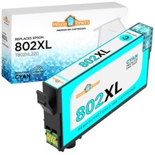 1PK T802XL Ink Cartridges for Epson Workforce Pro WF 4740 WF4734 WF 4730 Cyan
