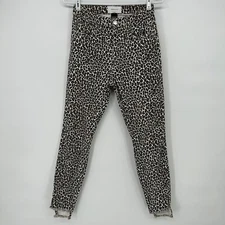 Current/Elliot Womens High Waisted Leopard Print Stiletto Skinny Jeans Size 25