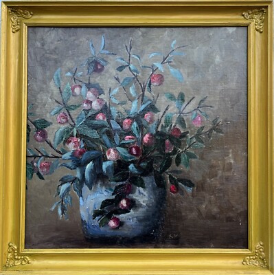 Impressionist Floral Still Life Art Nouveau Oil Painting 50x50cm 