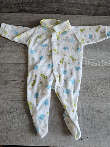 Vintage Dimi by Kessler 2 Baby Romper Sleeper Animals Balloons #11