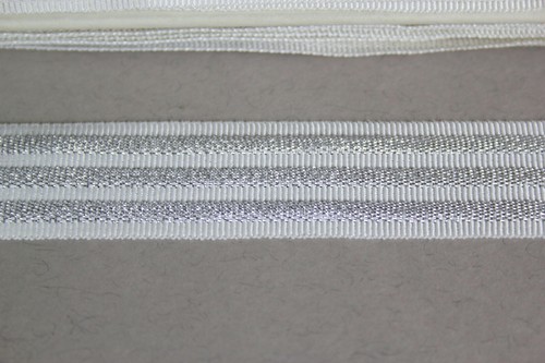 Stock di nastro passamaneria vintage lurex righe argento tappezzeria decorazioni - Picture 2 of 5