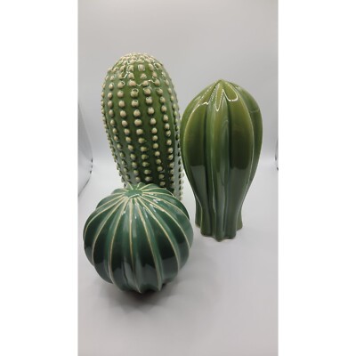 Desert Cactus Ikea SJALSLIGT Ceramic Green Cactus Decoration Set Of 3 | eBay