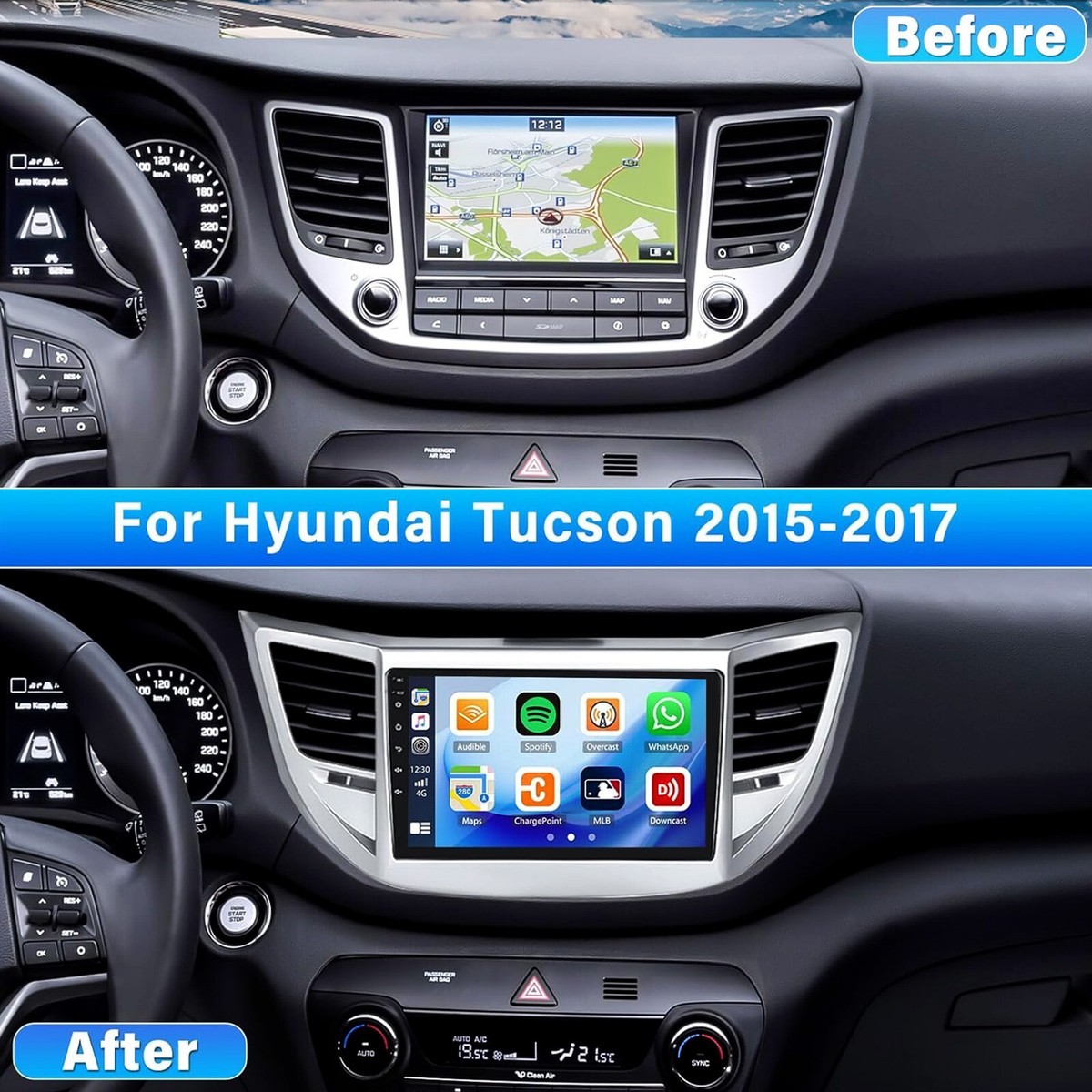 Autoradio Android 15 Pour Hyundai I20 2015-2018 - écran Tactile 9", 4 Go RAM, CarPlay, Android Auto, GPS, Caméra Recul