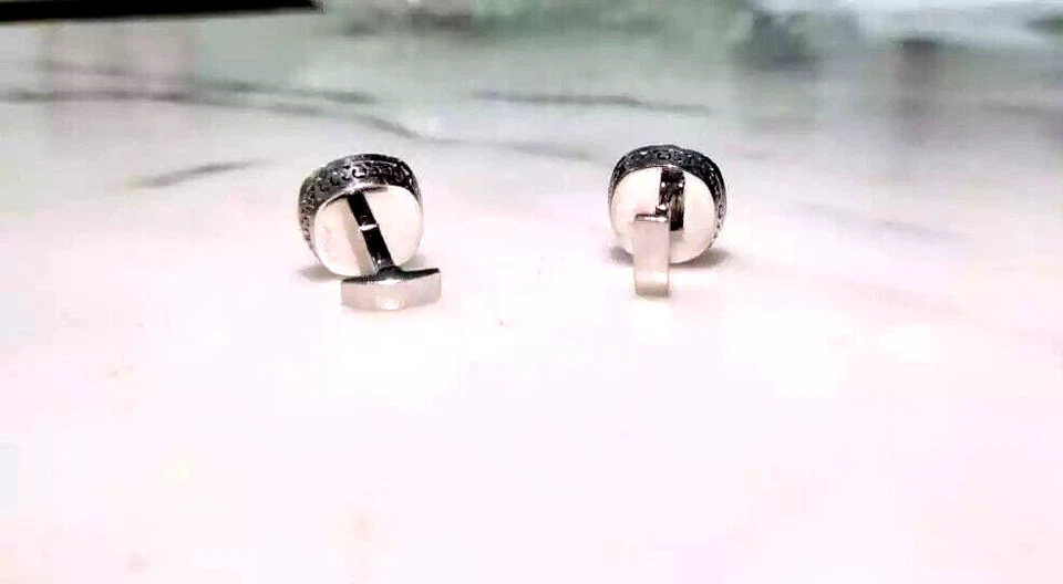 4 Ct Cushion Red Ruby  and Round CZ Cushion Shape Men Shirt Cufflinks 925 Silver - Image 4 of 4