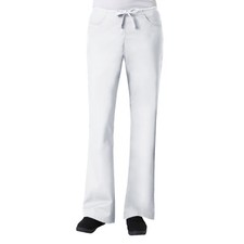 MAEVN 9026 White Scrub Pants Elastic Drawstring Back Flare Leg Sizes XXS - XXL