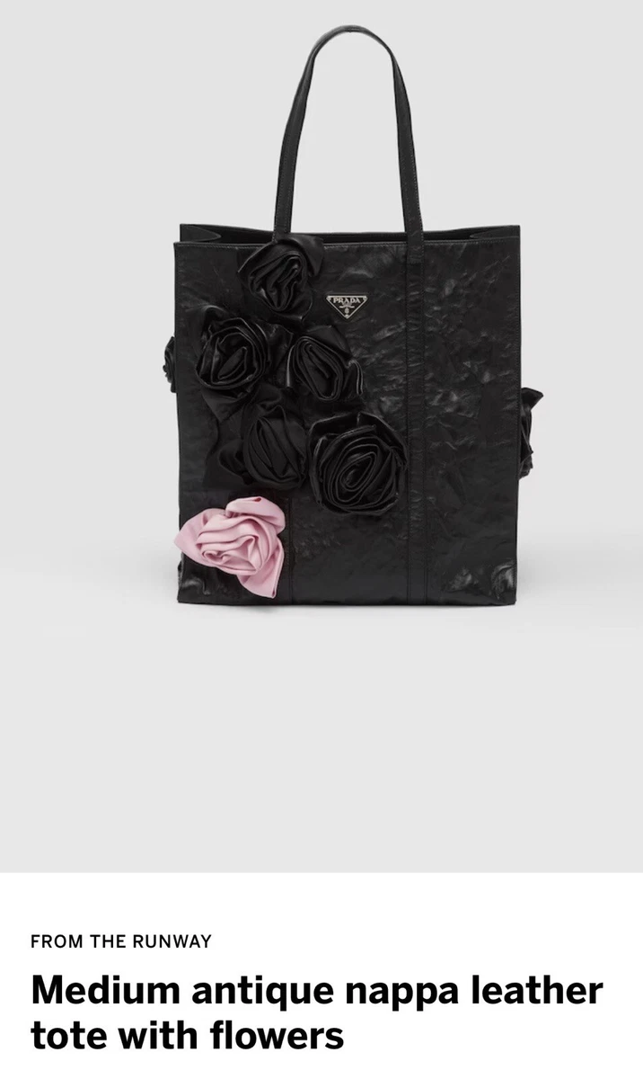 PRADA Nappa Leather Exterior Tote Bags & Handbags for Women for