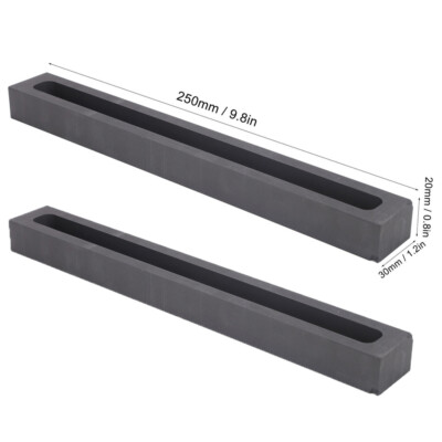 2X Graphite Mold Casting Ingot Bar Mould For Copper Silver Gold Melting Refining