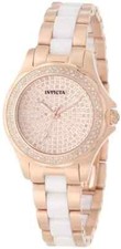 Invicta 1784 Women's Angel Classic Diamond Dial Ceramic Bracelet Quartz Watch