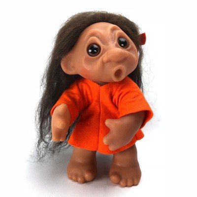 Vtg Troll Dam Denmark Doll Norfin 70s Long Hair Thumb Sucker Open