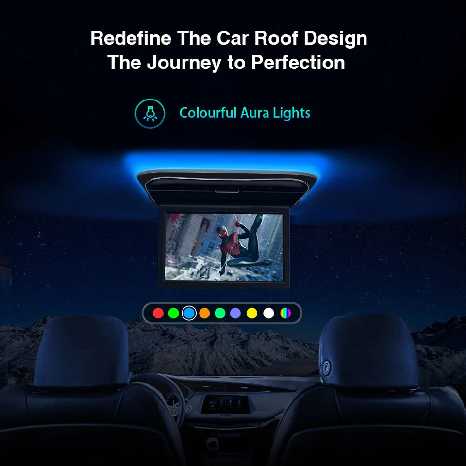 11.6" HD Car Roof Overhead Player Flip Down Monitor HDMI Game +2x IR Headphones - Image 3 of 4