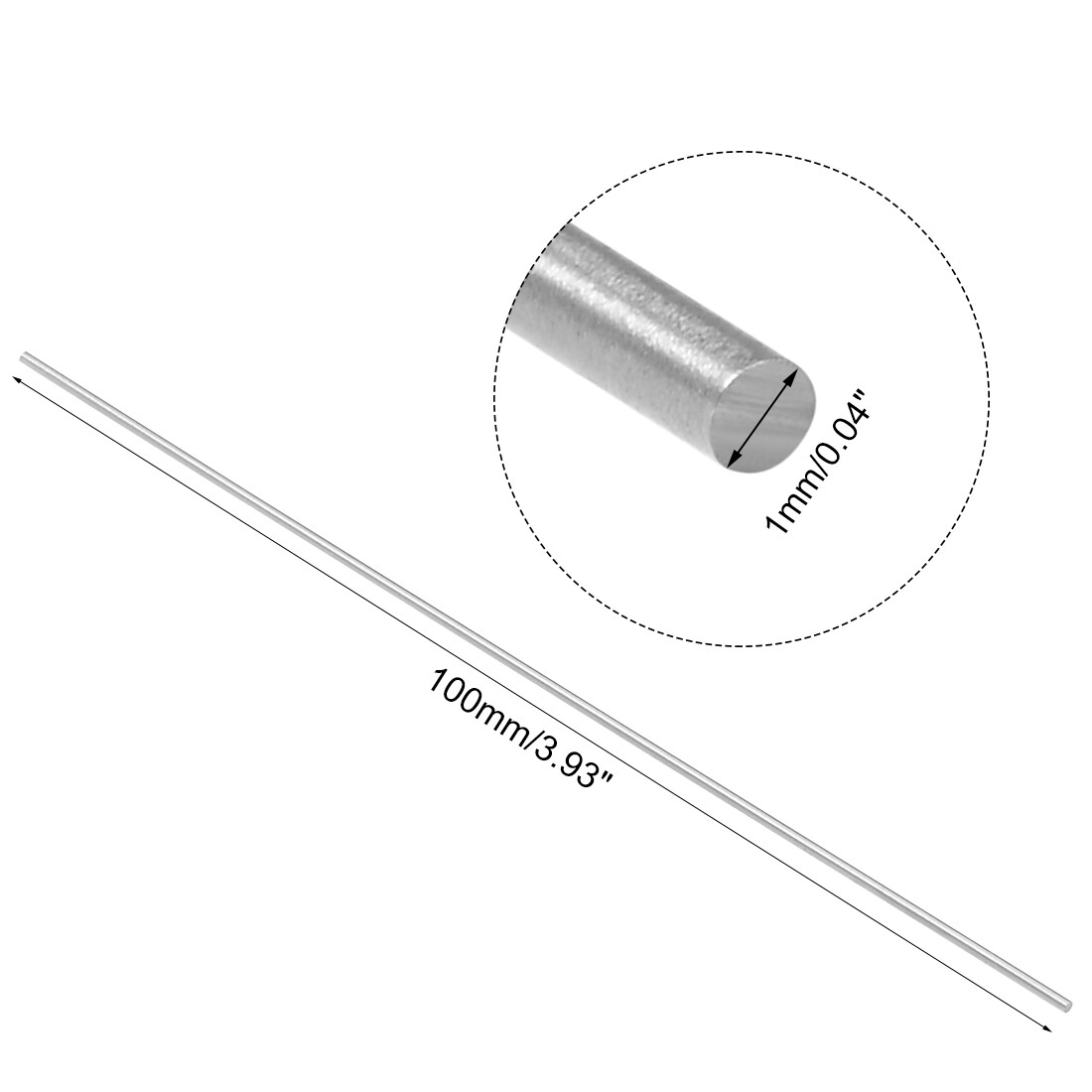 Round Metal Rods 1mm x 100mm High Speed Steel (HSS) Lathe Bar Stock 20