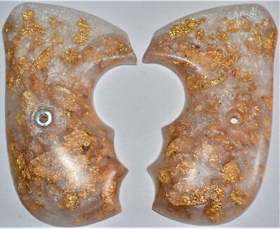 Rock Island M200 pistol grips smooth pearl with gold leaf plastic with screw
