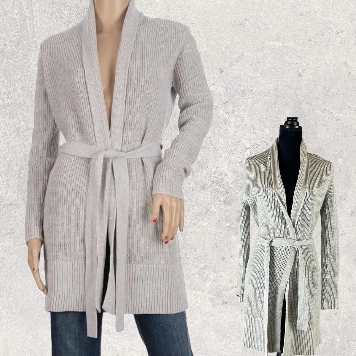 Long cardigan with tie cheap belt