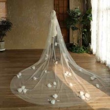 Long Bridal Veil Flower Wedding Veils For Evening Party Dress Hair Accessories