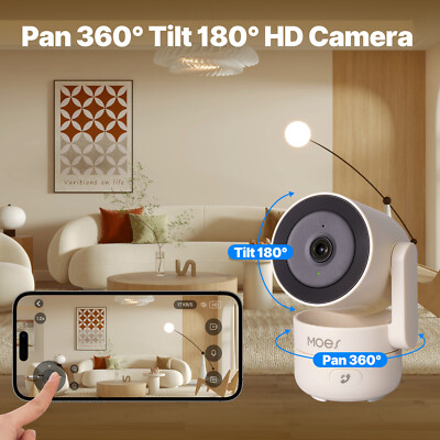 Caméra De Sécurité Intérieure MOES P52 4MP WiFi PTZ - Vision Nocturne, Détection Mouvement
