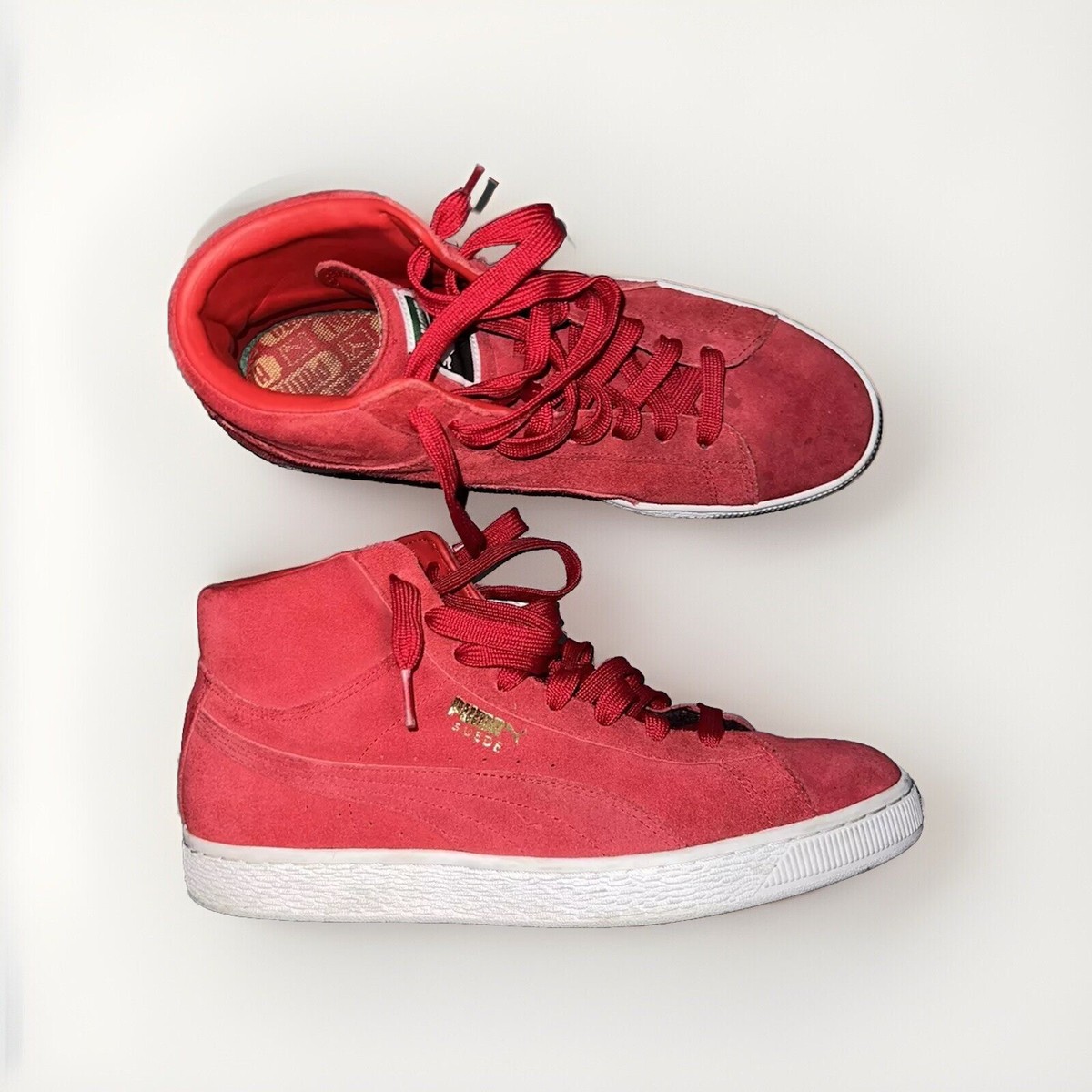 Vintage Puma Shoes Red Suede High Tops 363866 02 Skate Basketball Tennis  Size 10 | eBay