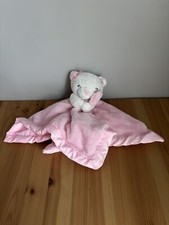 Carters  s Baby Lovey Security Blanket Cat Kitten White Pink Satin Trim