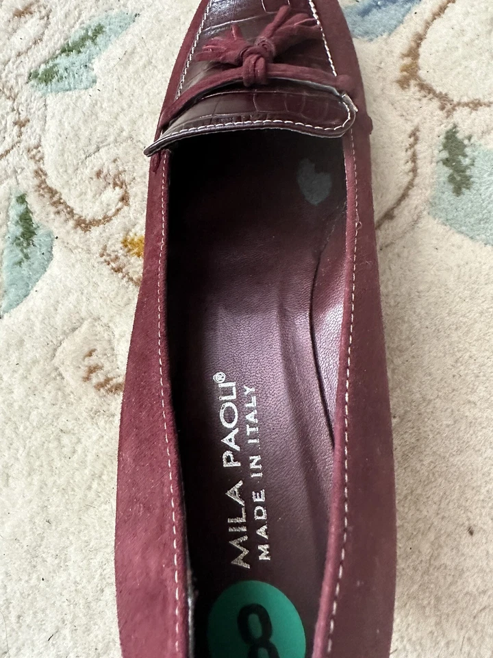 Mila Paola котенок каблук бордовый идеальный итальянский - Изображение 4 из 4
